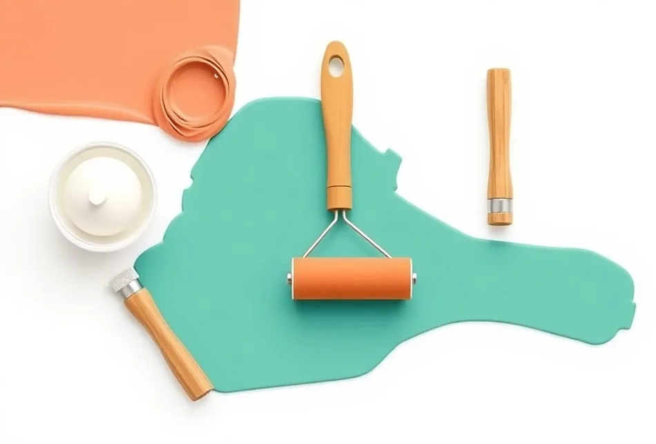 Outils de peinture disposés dans l'ordre des étapes du chantier